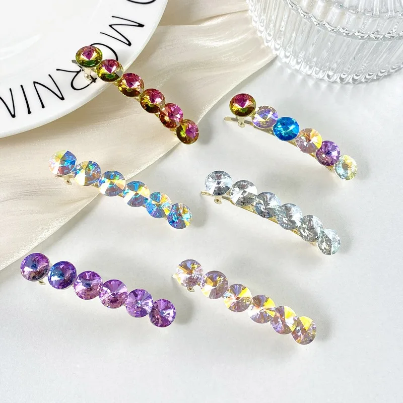 

Korean Shiny Crystal Hair Clips for Women Luxury Barrette Fashion Temperament Hairpins Headdress Hair Accessories for Girls