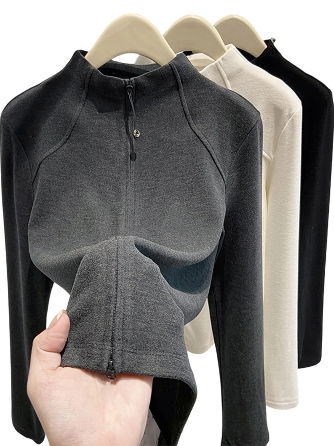 Profundo ey acolchoado para baixo Jaet feminino fino ajuste pulôver f gola alta cardigan sle roupa interior para outono inverno