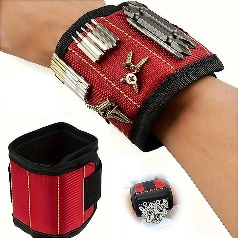  Powerful Magnetic Wristband Tool Strong Magnetic Wrist Tool Kit for Holding Screws Nails Drill Bits Hardware Parts Tool Belt 