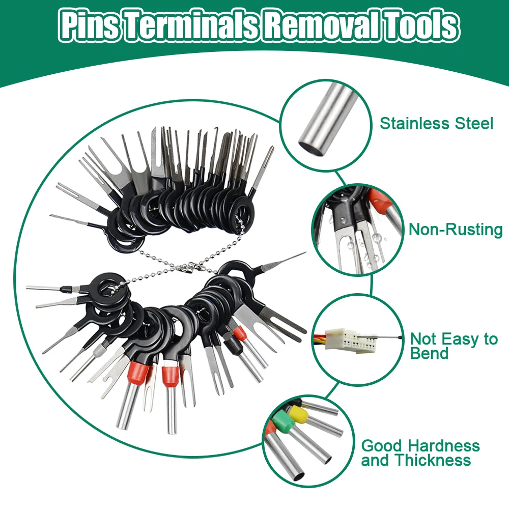 Car Terminal Removal Tool Kit Wire Plug Connector Extractor Puller Release Pin Automobiles Terminal For Car Plug Repair Tools