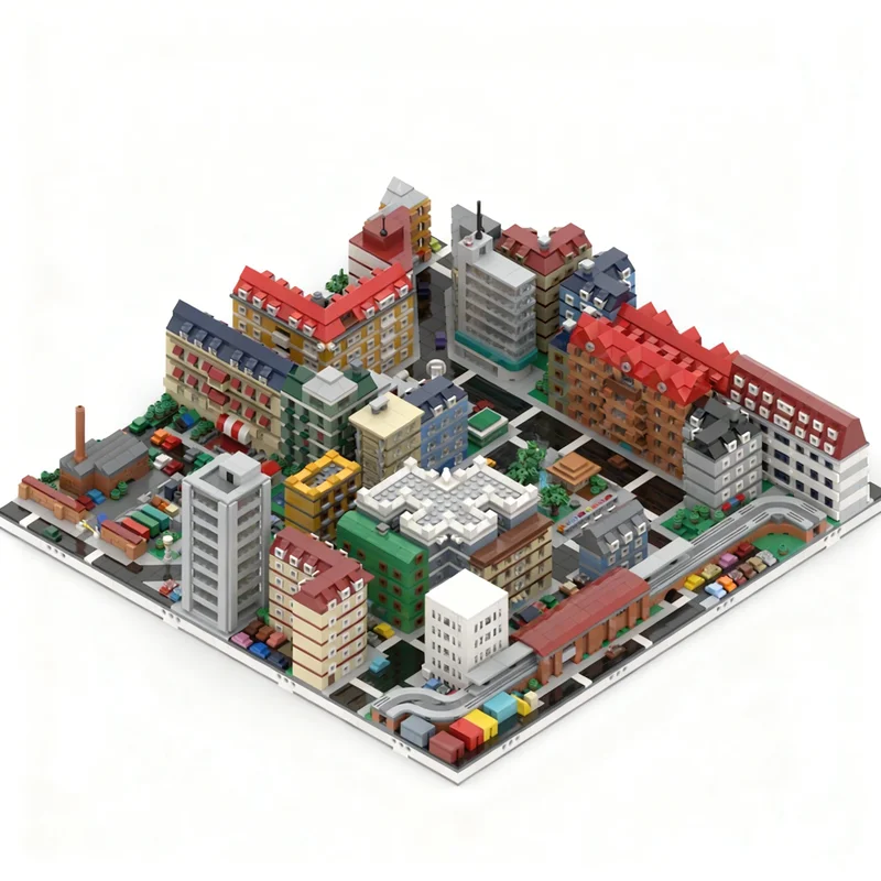 8427pcs MOC Architecture Micropolis Collection 1 16 Nice Fitting Modules Model Building Blocks Architecture Toys Christmas Gifts