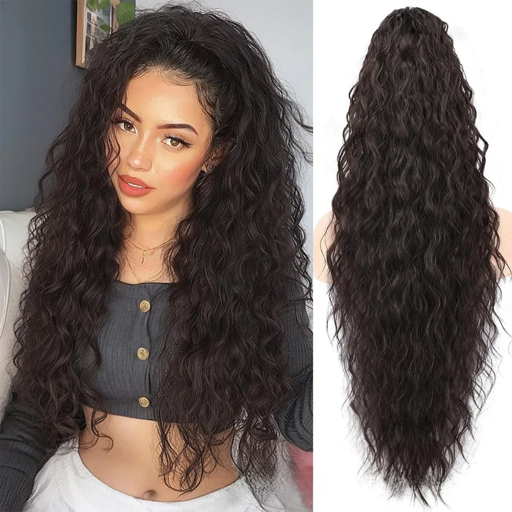 

Fashion Synthetic Hair Ponytail Extension Long Wavy Fluffy Texture Ponytail Hair Curly Hair Natural Claw Clip Hair Accessories