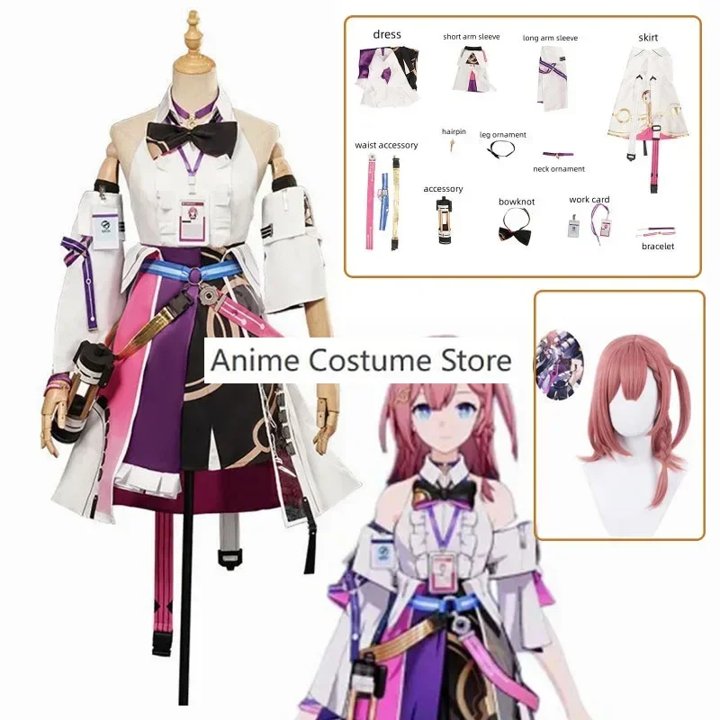 Game Honkai: Star Rail Asta Cosplay Costume Wig Anime Herta SpaceStation Astronomer Sexy Woman Outfit Hallowen Suit