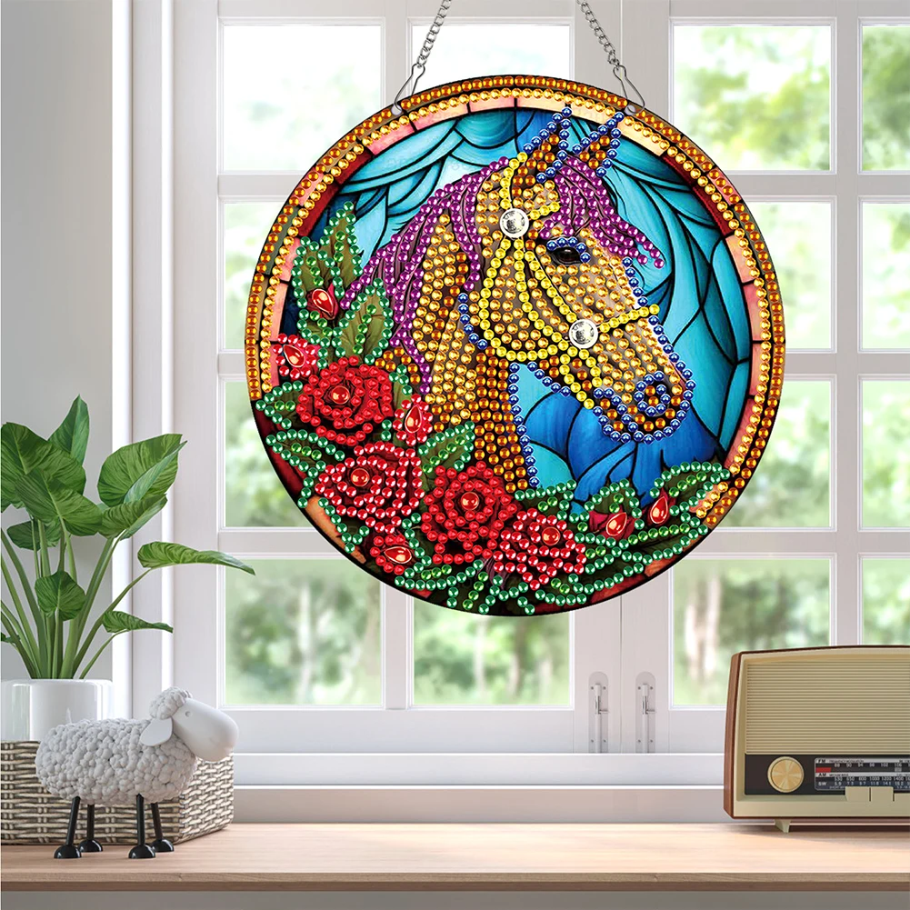 

2pcs Peacock Theme 2D Flat DIY Diamond Art Pendant Wall Decor for Home & Windows