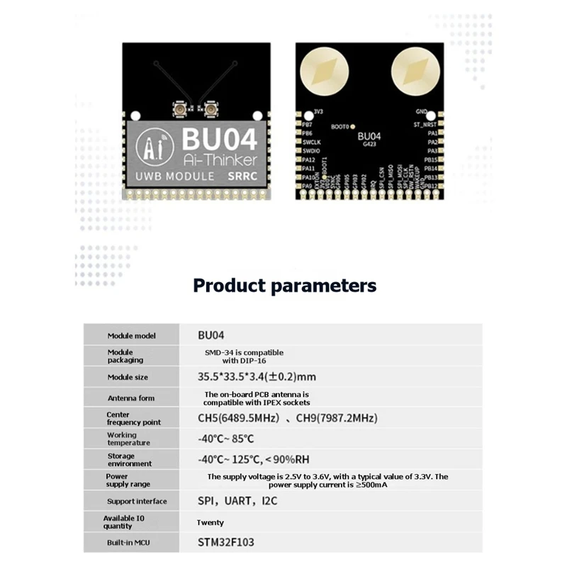 Super Sale Two Transmitter, Two Receiver, Dual Antenna UWB Indoor High-Precision Positioning Module BU04 Bidirectional Ran IPEX
