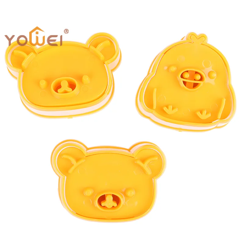 Latest 3Pcs/Set Cute Bear Sandwich Mold Bread Cake Biscuit Embossing Device Crust Cookie Cutter Baking Pastry Tools