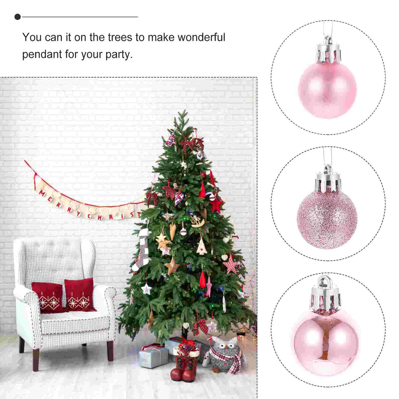 24 Pcs Bridal Shower Decorations Christmas Golden Ball Tree Decorate Holiday Ornament Hanging