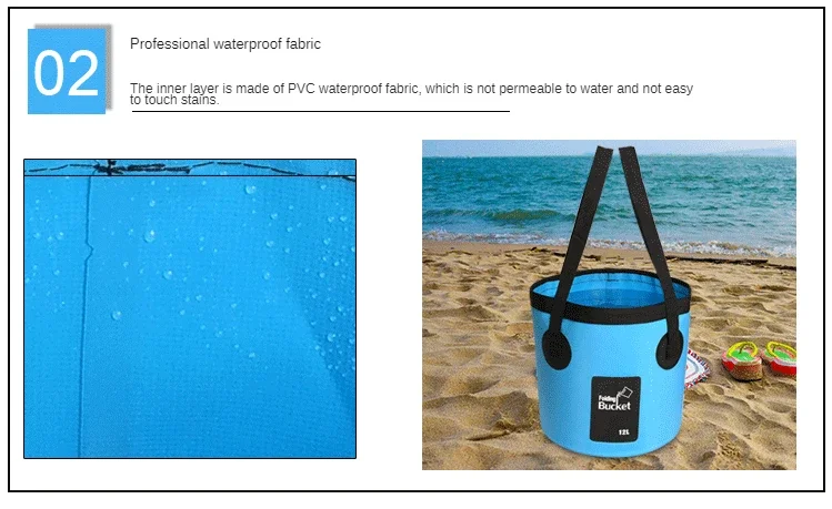 12L/20L Schüssel Waschbecken Waschen Tasche Auto Waschen Eimer Tragbare Outdoor Reise Faltbare Wasser Multifunktions Falten Tragbare Eimer wasser – Detail 9
