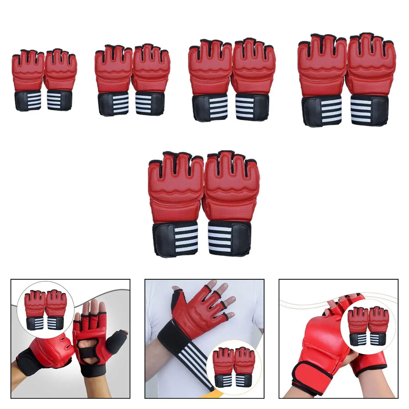 

2x боксерские тренировочные перчатки, дышащие, устойчивые к давлению, из искусственной кожи, красные спарринговые перчатки для унисекс, для женщин, мужчин, взрослых, муай-тай, фитнеса