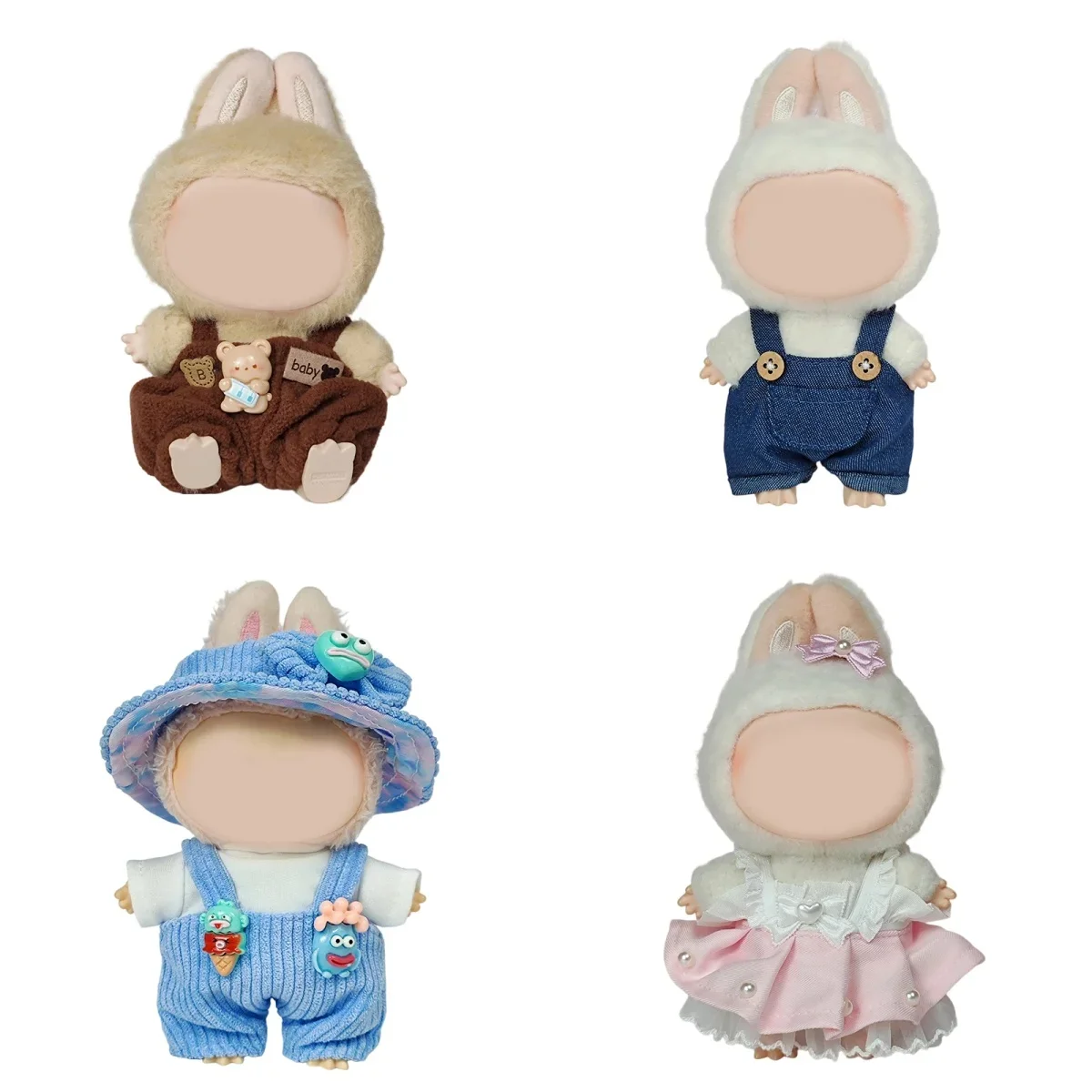 

For Labubu Clothes Pants I & II Bib, Party Clothes, Idol Dolls, Cute Mini Plush Doll Outfits
