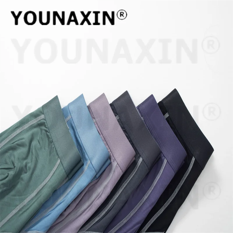 

6 Pieces Men's Modal Long Boxer Briefs Business Casual Underwear Extended Leg Comfort Panties Gym Training Fitness Shorts