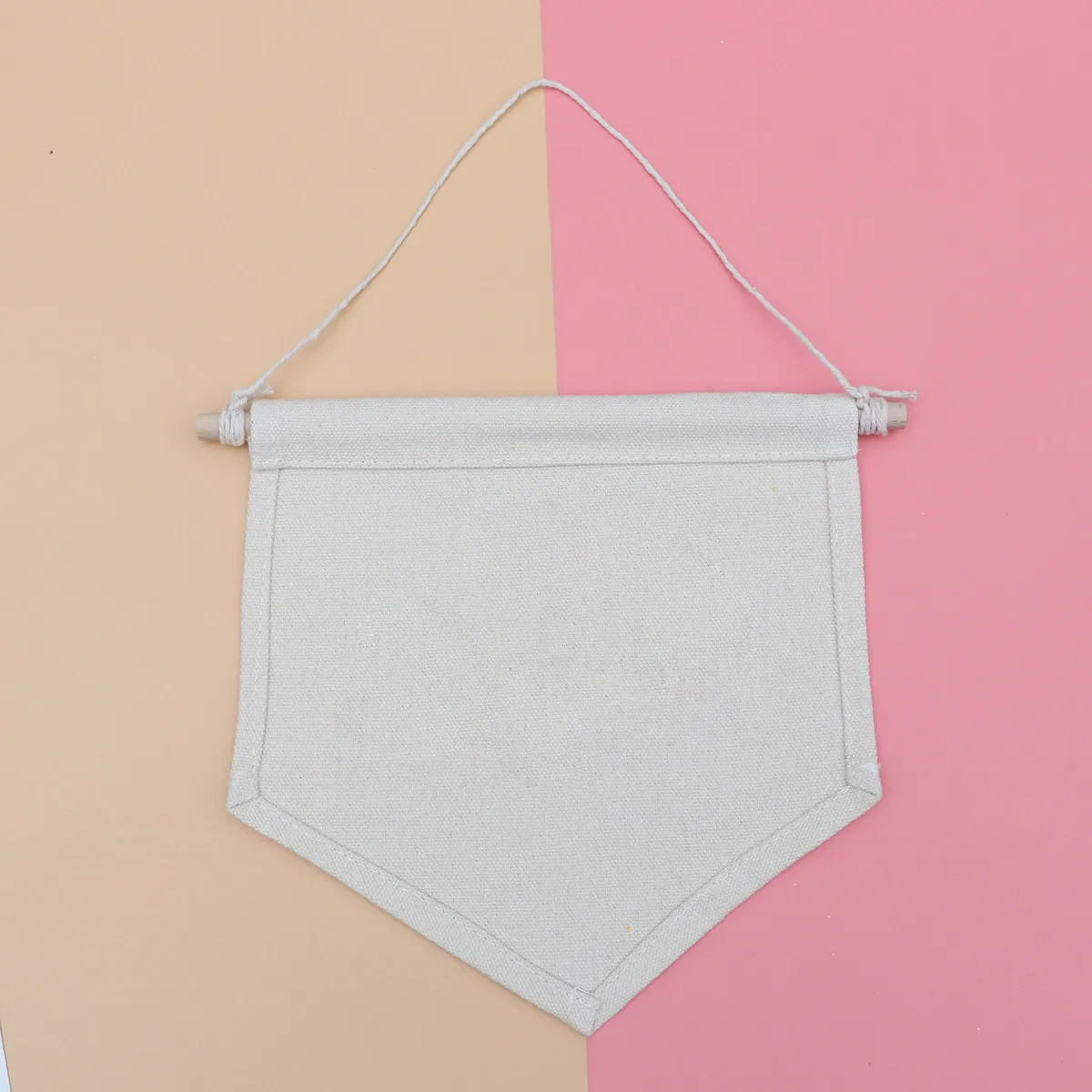 Blank Canvas Pennant Banner Wall Hanging Display for Pins Patches Badges Buttons Natural Cotton Decor Living Room