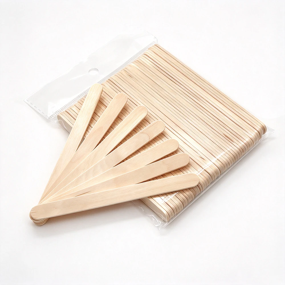 600Pcs Disposable Wooden Waxing Spatulas Smooth Edge Wax Applicator Sticks Wood Wax Sticks Hair Removal Body Wax Depilatory Tool
