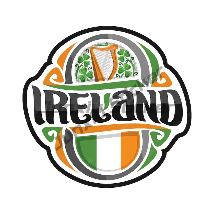 Ireland Flag Map National Badge Wall Window Suitcase Laptop Mirror Scooter Moto Window Trunk Windshield JDM Decal Car Stickers