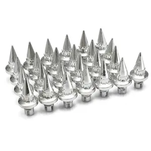 20 × عجلات بلاستيكية من الكروم الفضي مسامير المكسرات ريم شفة استبدال سبائك 6 ألوان اختيارية 10 حافة عجلة مبيعات رئيسية 20 كروم - رقم 5