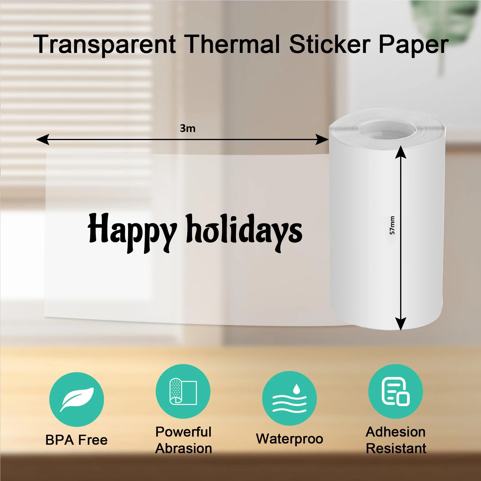 Mini drucker Papier transparenter Thermo aufkleber Papier Sammelalbum selbst klebender Drucker Papier drucker für Fotos Notizen für Peripage