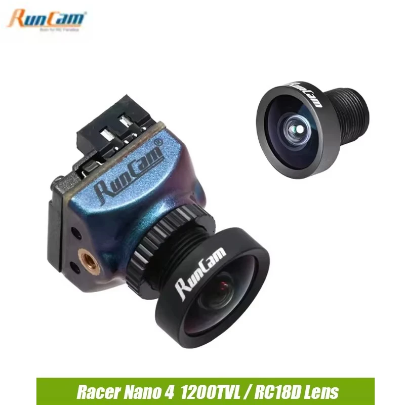 RunCam Racer Nano4 1200TVL Global WDR Low‑Latency Analog FPV Camera for Tinywhoop Racing RC Drone