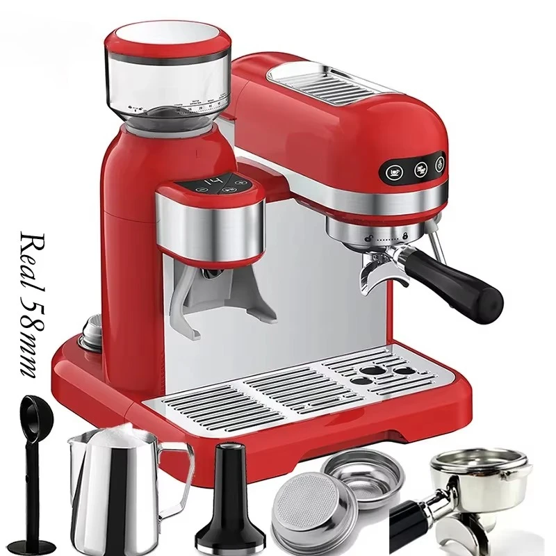

Smart Espresso Coffee Maker Machine Multi 3-in-1 Express Cappuccino Brew System for Commercial Household & Office Use Grinder