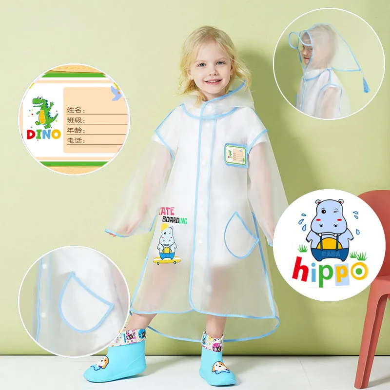 Impermeabile per bambini Cartoon Cute Rainwear articoli per la casa Poncho impermeabile per bambini tuta antipioggia trasparente EVA