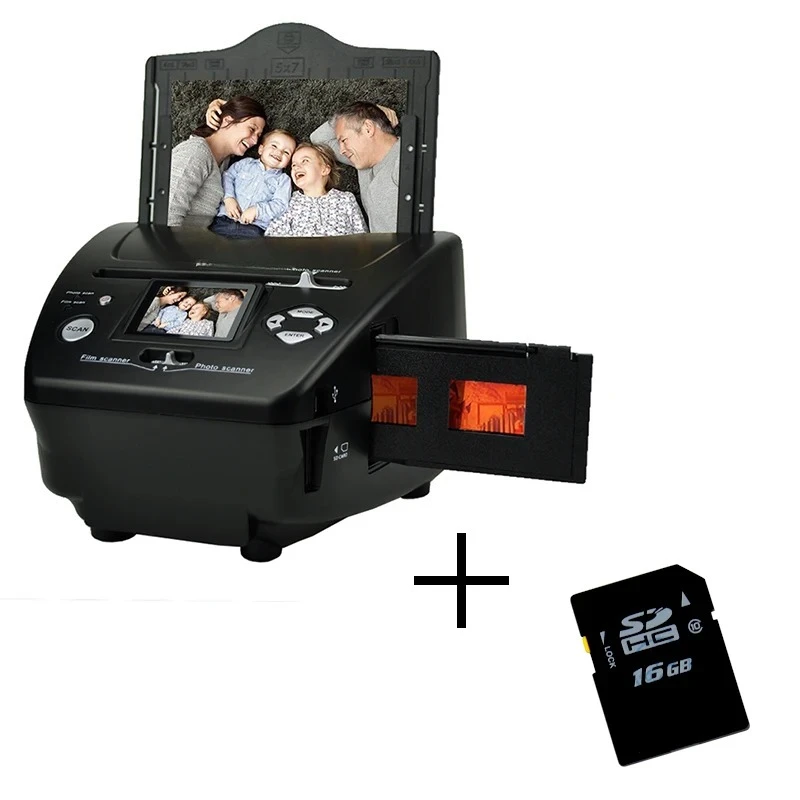 Digital Film Photo  16 Mega Pixels 4 in 1 Film  Convert 35mm 135 Slide Negative Scanner Name Card Scanner 2.4