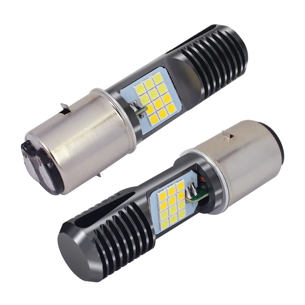 دراجة نارية H4 HS1 BA20D P15D المصباح 3030 24MSD LED مصابيح كهربائية ثنائي اللون أبيض أصفر التوصيل والتشغيل للدراجة ATV الدراجة