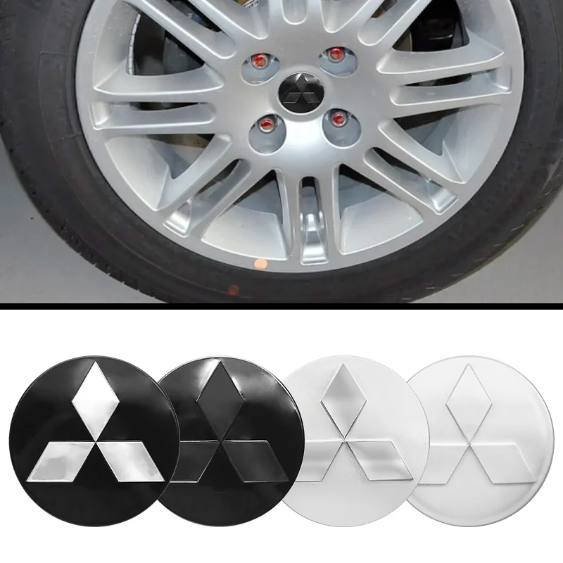 4pcs 60mm Car Styling Wheel Center Hub Caps Rim Cover For Mitsubishi Lancer 10 9 EX Outlander 3 ASX L200 Competition Accessories