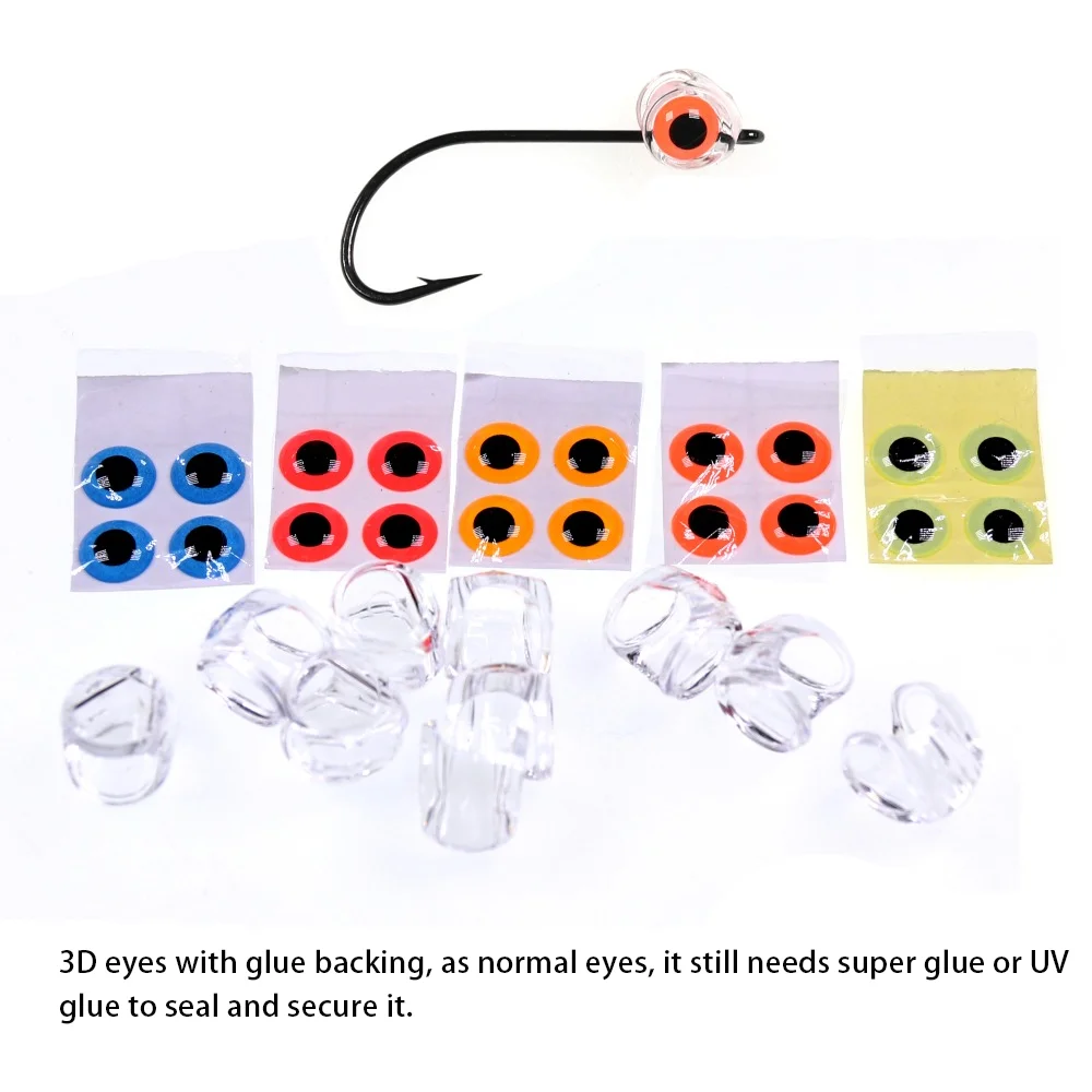 Vampfly Clear Fluoro Epoxy Fish Mask With 3D Fisheyes Streamer Saltwater Flies Fly Tying Material For Pike Bass Trout Fishing