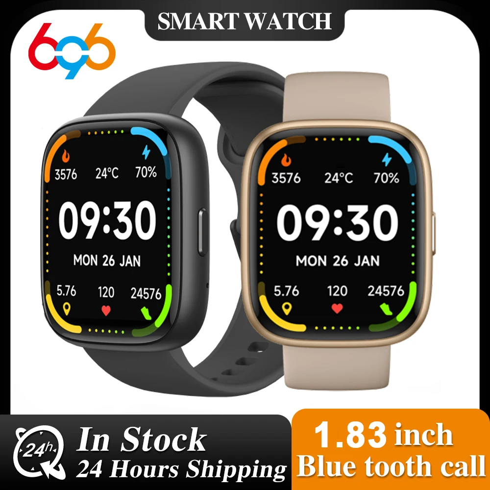 

Smartwatch Men Women Sports Fitness BT Call Smart Watches Voice Assistant Heart Rate Health Waterproof Lady Music 1.83 Inch