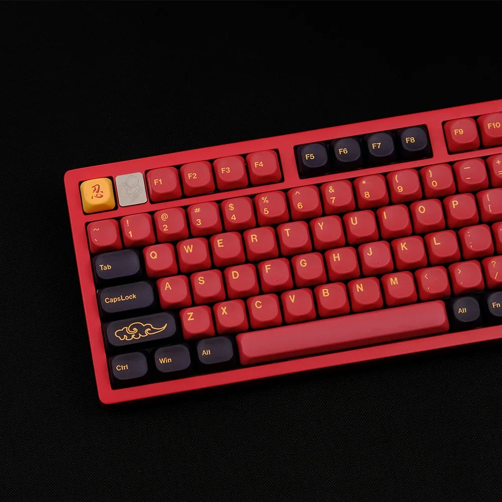 Red Samurai keycap PBT KOA height similar to MOA five-sided sublimation 61/68/75/87/980