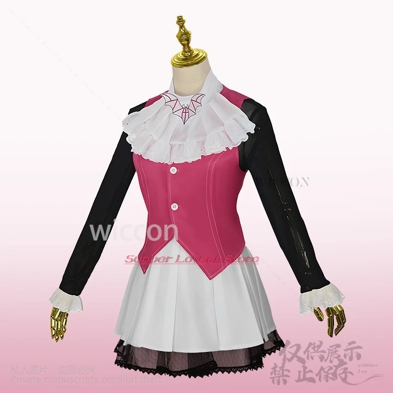 Anime Movie Monster Cosplay Draculaura Costume High Girl JK School Dress Pink Lolita Wigs Vampiree Halloween Christmas Roleplay