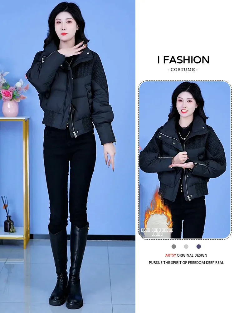 

Ele ort down Jaet Women's Faion Thiened Fce Lined Loose Fit Cotton Puffer Coat for Winter Versatile Sli