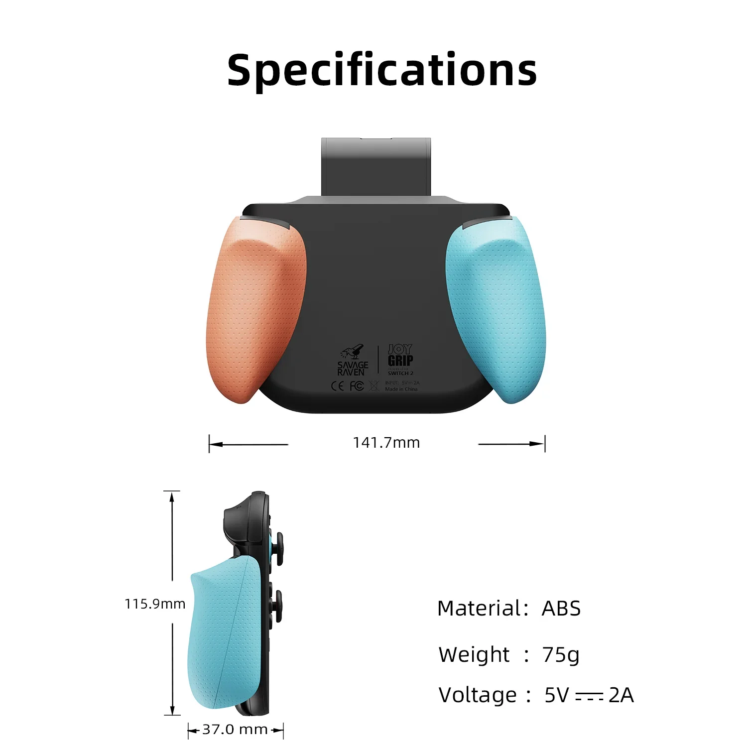 Savage Raven by Skull & Co. JoyGrip JoyCon Charging Grip Holder Charger Handle Bracket for Nintendo Switch 2 - Image 5