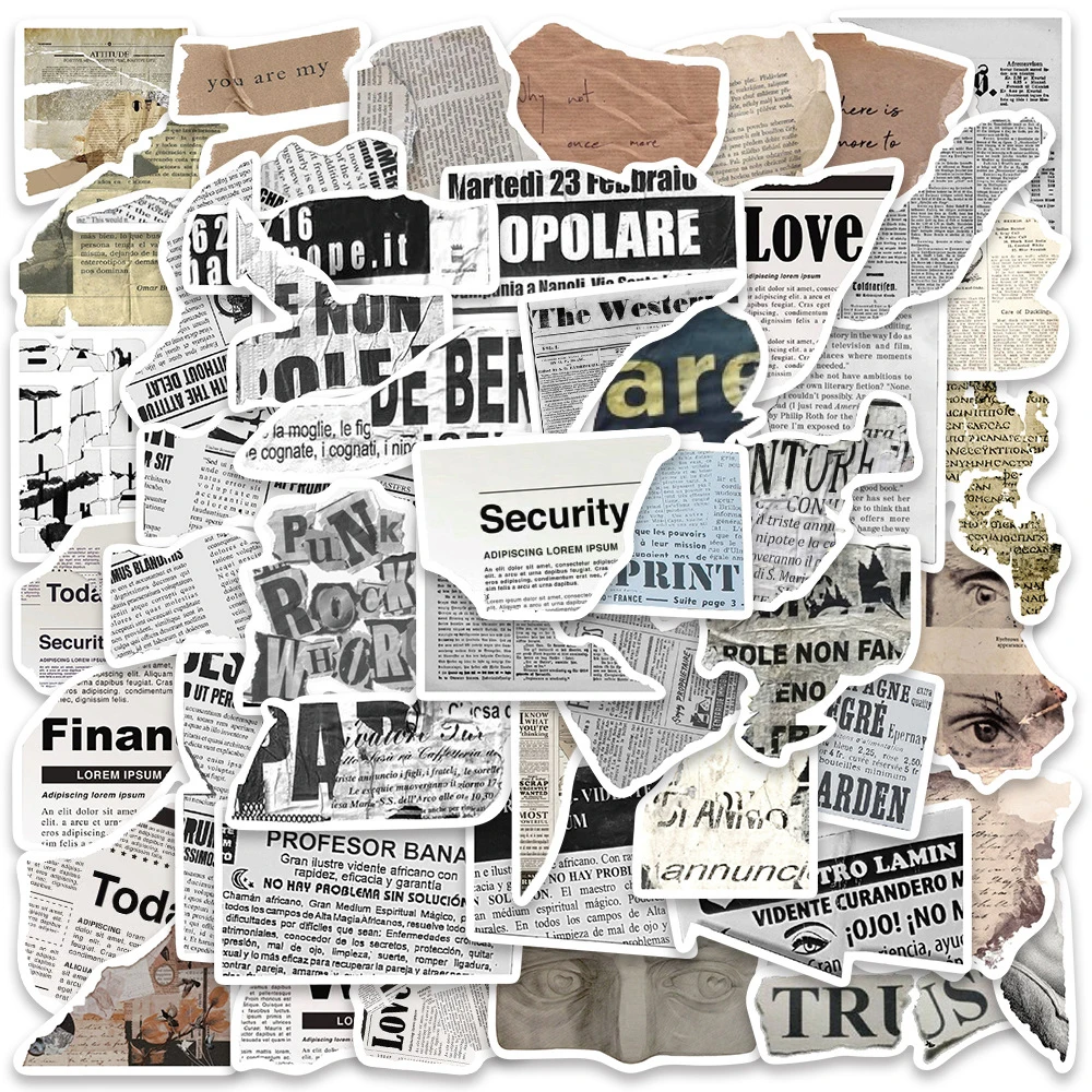 10/30/52pcs Retro Art Fragments Aesthetic Stickers Vintage Pattern Graffiti Sticker DIY Laptop Suitcase Phone Decals Decoration