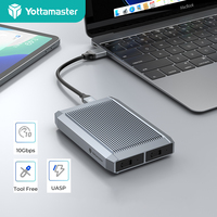 Yottamaster SATA NVME Enclosure M.2 Dual Bay Hard Drive Enclosure Type C USB3.1 GEN1 10Gbps NVMe 5Gbps SATA SSD Storage Case Box