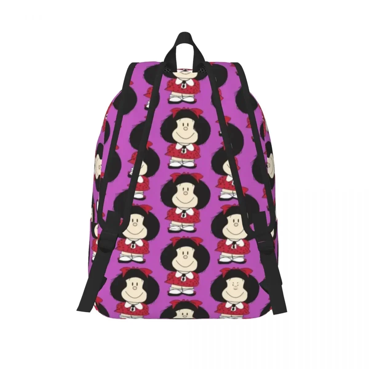 Happy Mafalda for Teens Student School Bookbag Kawaii Cartoon Canvas Daypack Elementary High College Gift