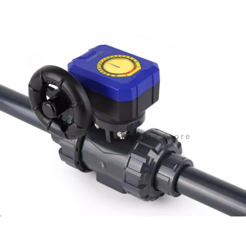 UPVC Double Union Ball Valve with Dial Fine-tuning Flow Control for Water Pipeline UPVC union ball valve with flow control dial