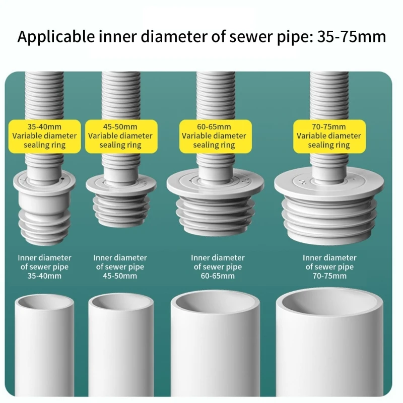 

Washer Drain Hose Seal Plug Floor Drain Plug Sewer Pipe Seal Rings Sealing Cover for Washing Machine Drain, Sink Drain