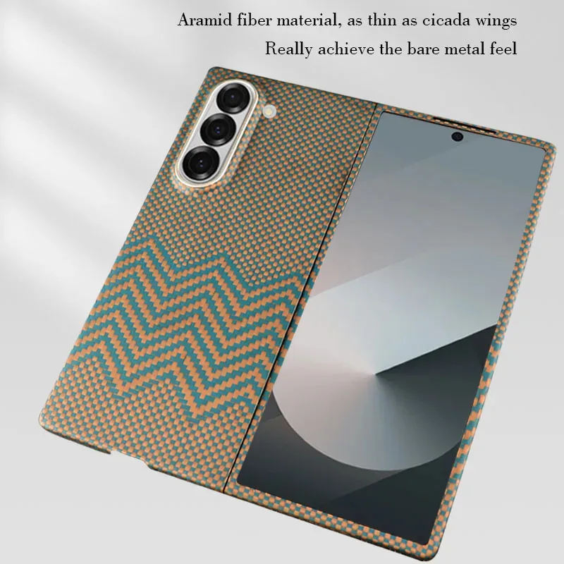 

Арамидный чехол из настоящего углеродного волокна для Samsung Galaxy Z Fold 6, ультратонкий высокопрочный защитный чехол