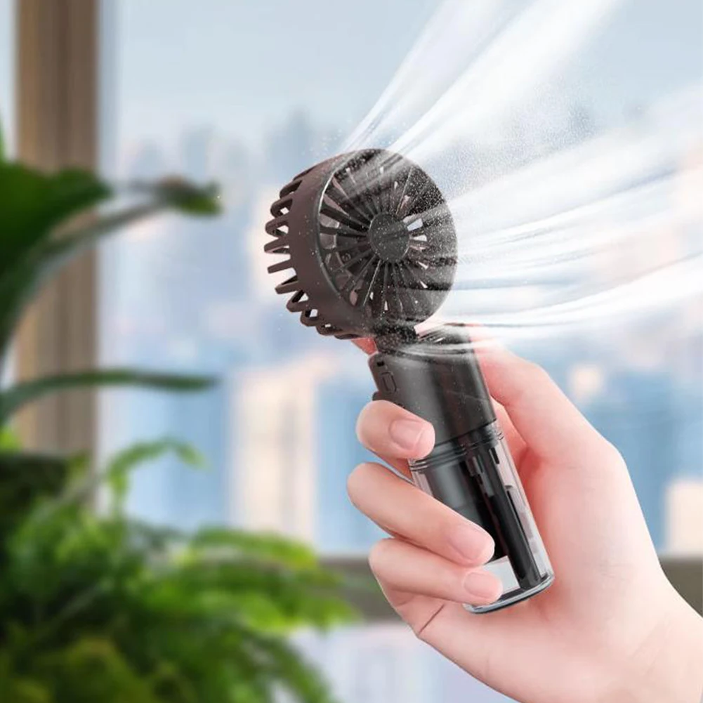 Portable Handheld Fan Mini Humidifier Fan Mist Cooler Cooling Spray Humidifier Fan Neck Desk Fan 4 Speed Adjustable Fan