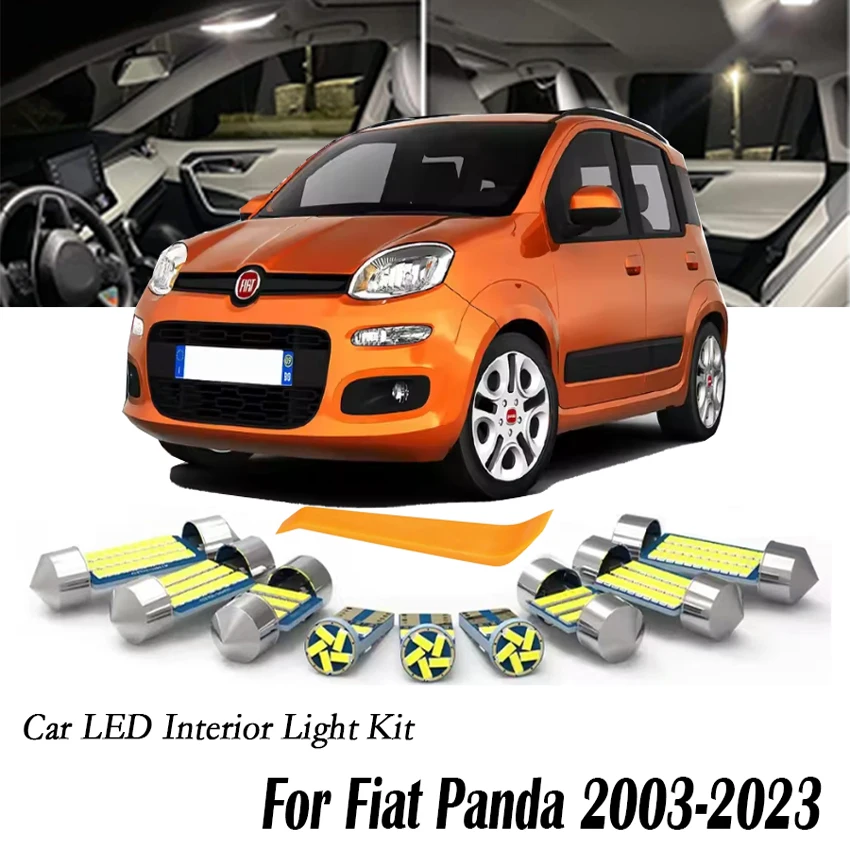For Fiat Panda 2003-2015 2016 2017 2018 2019 2020 2021 2022 2023 LED Interior Light Car Bulb Accessories Dome Trunk Lamp Kit