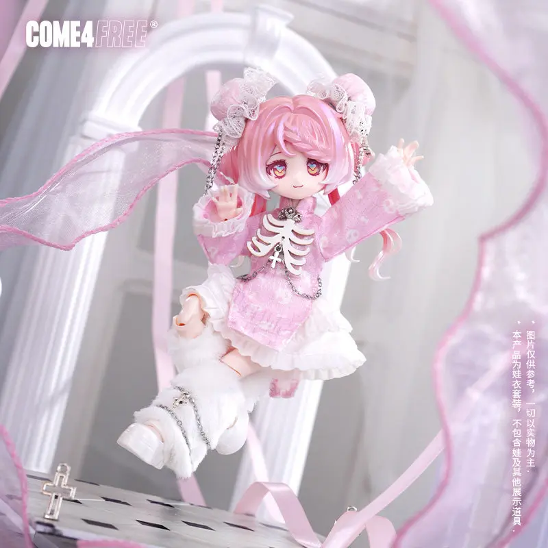 Roupa de Boneca BJD OB11 Estilo Chinês COME4FREE - Cheongsam Rosa com 40% de Inibição de Doçura para Bonecas BJD OB11 1/12 - Acessórios