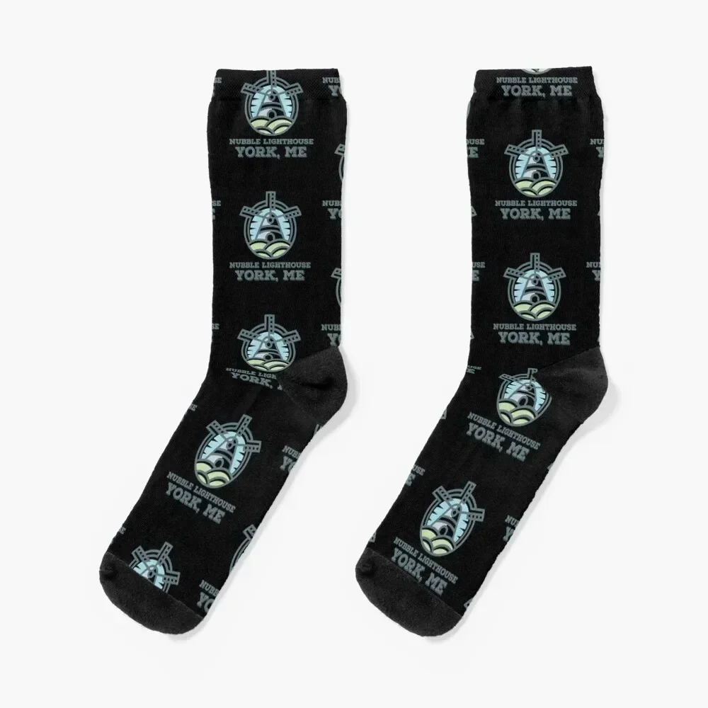 Nubble Lighthouse York Maine Socks hiphop colored fashionable Boy Socks Women's