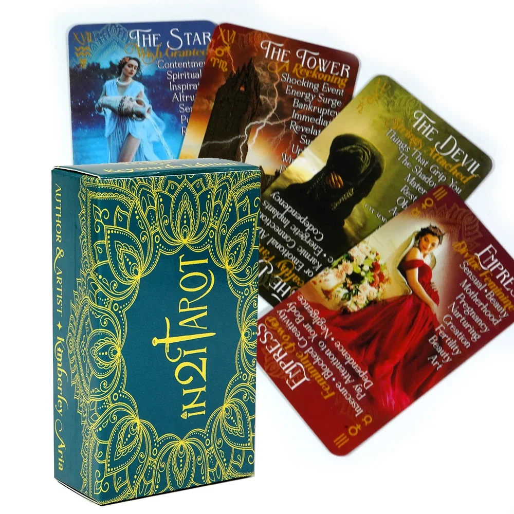 iN2IT Tarot Deck with Keywords 78 Tarot Cards Oracle Cards Tarot Card Deck For Beginners Learning Tarot Deck with Meanings