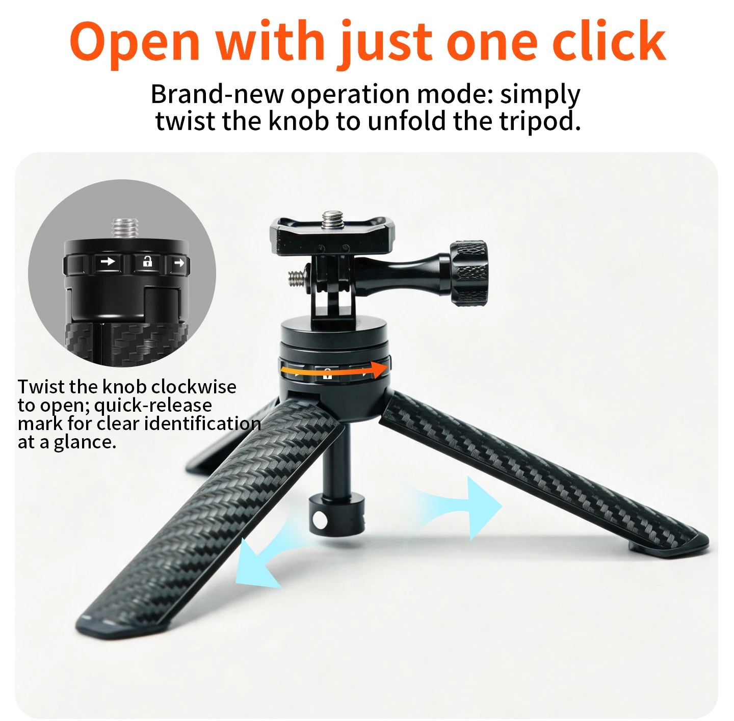Tragbares Magnetisches Stativ 1/4 Faltbarer Handgriff für DJI Osmo Pocket 4 3 Gimbal Vlog Ein-Knopf-Schnellaufbau Leichtgewichtig Rutschfest – Detail 4