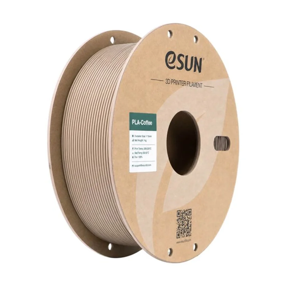 ESUN PLA-Coffee Filament 1KG 1.75mm Recycled Coffee Ground PLA Matte Texture 3D Printer Filament Eco-friendly Material