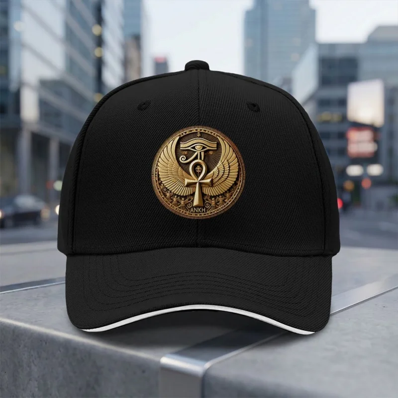 Adjustable Ankh & Eye of Horus Baseball Cap – Lightweight Breathable Egyptian-Themed Unisex Hat for Daily Wear, Commuting, Gifts