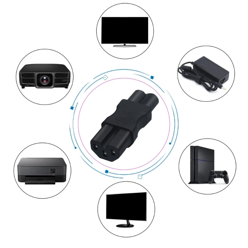 Konverter Colokan Listrik PDU Adaptor Daya Daun Semanggi Jantan C15 Betina