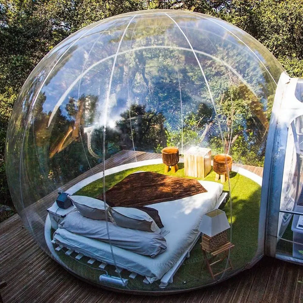 Gratis Blower Opblaasbare Bubble Dome House Met Tunnel Voor Outdoor Camping Tent Transparante Iglo Tent Tuin Bubble Tree Hotel