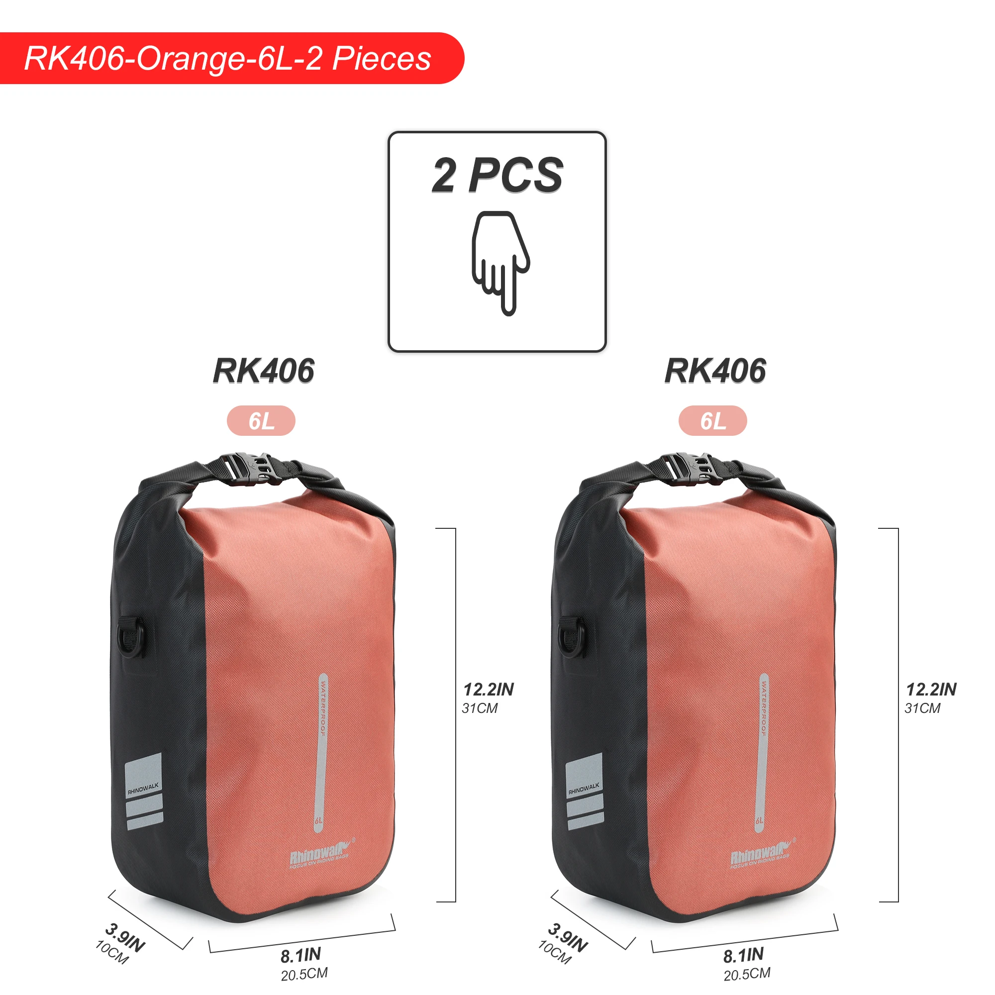 Rhinowalk 2 Pcs Bike Fork Bag 4L 6L Waterproof