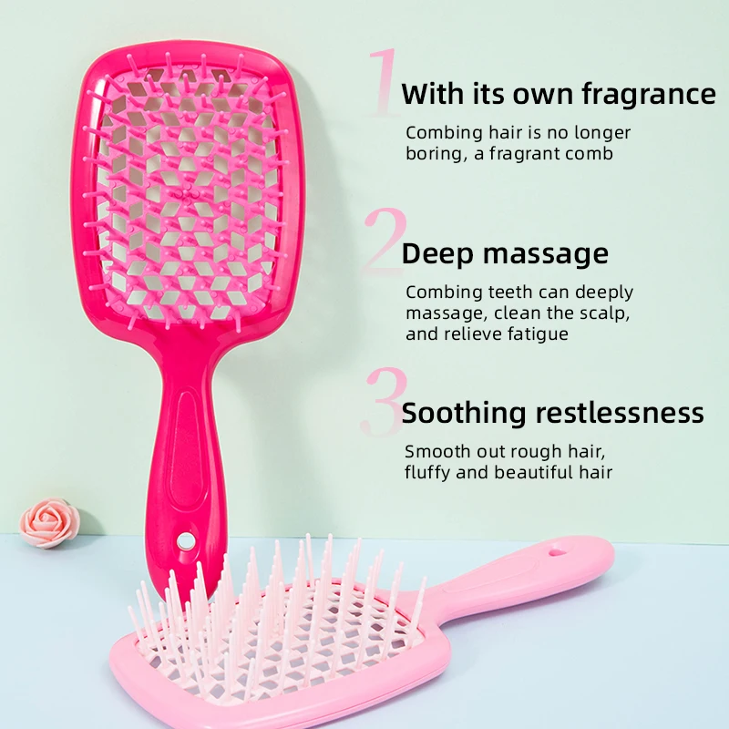 

1pcs Professional Massage Comb for Hair Aroma Peach Coconut Rose Fragrance Hairbrush for Parent Thanksgiving Christmas Gift